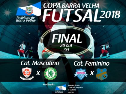 Barra Velha Campees sero premiados com trofus e medalhas No próximo sábado, dia 20 de outubro, acontece a final da Copa Barra Velha de Futsal, a partir das 19h, no ginásio de esportes Alfredo José de Borba, no...